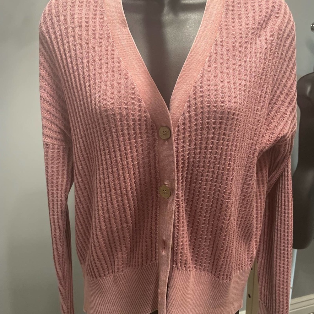 Hello Nite NWT Deep V Cardigan Mesa Rose Small Sweater